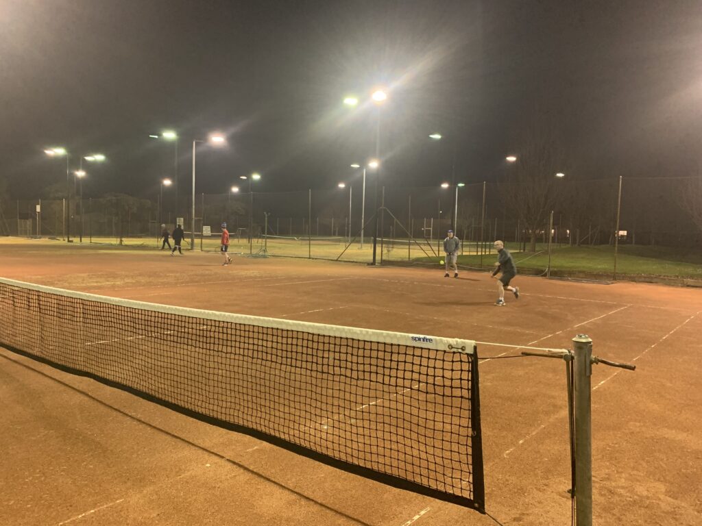 Tennis under lights at Yarram Country Club